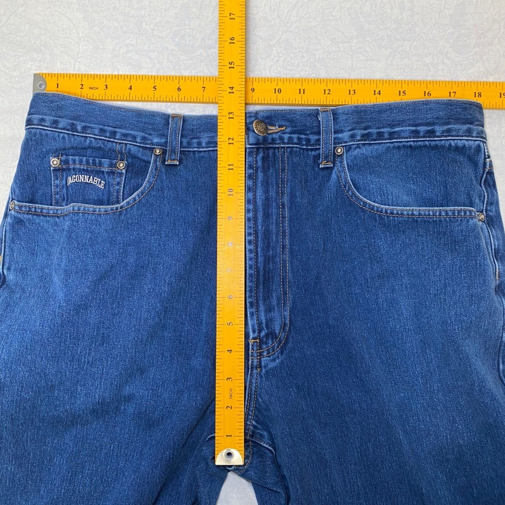 Faconnable Men's Straight Leg Blue Jeans 38L Cotton Made in Macau Design France - Picture 2 of 10
